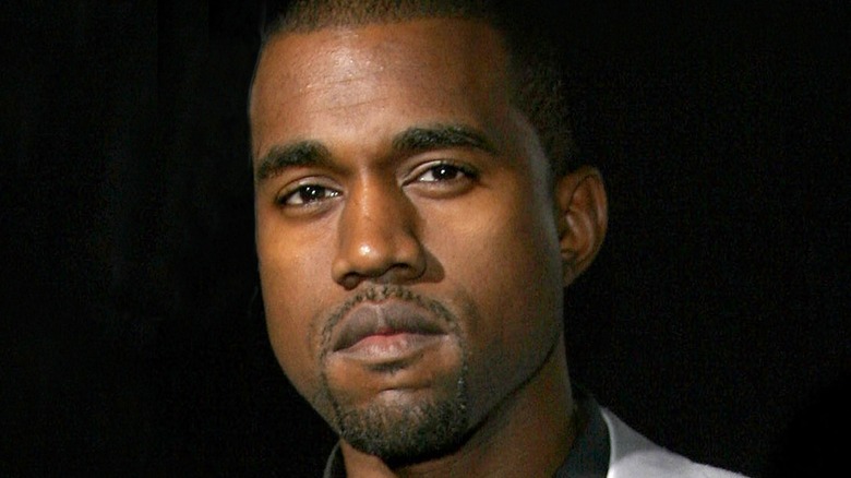 Kanye West scowling