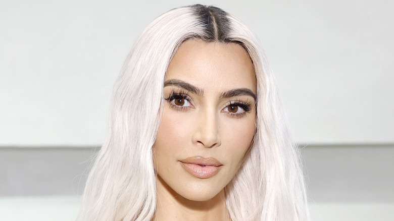 Kim Kardashian sporting blond hair