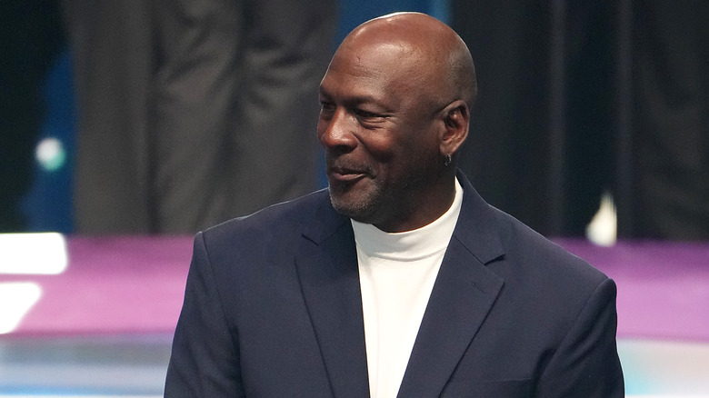 Michael Jordan wearing a suit