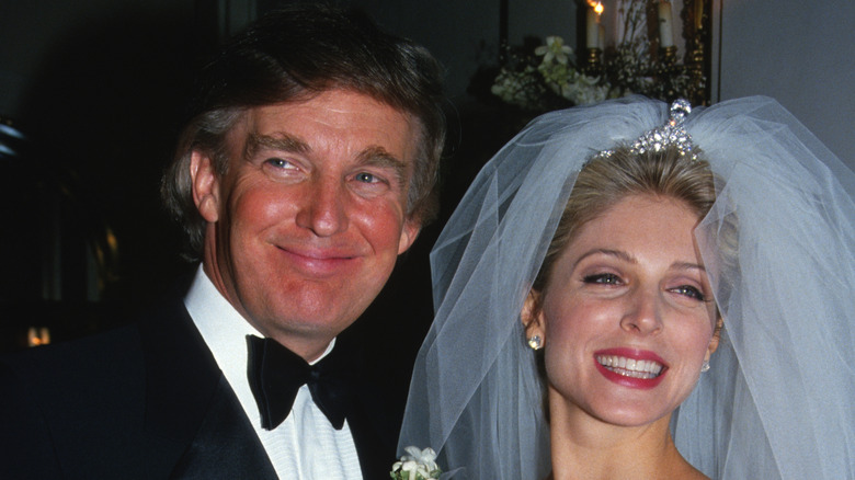 Donald Trump and Marla Maples wedding day