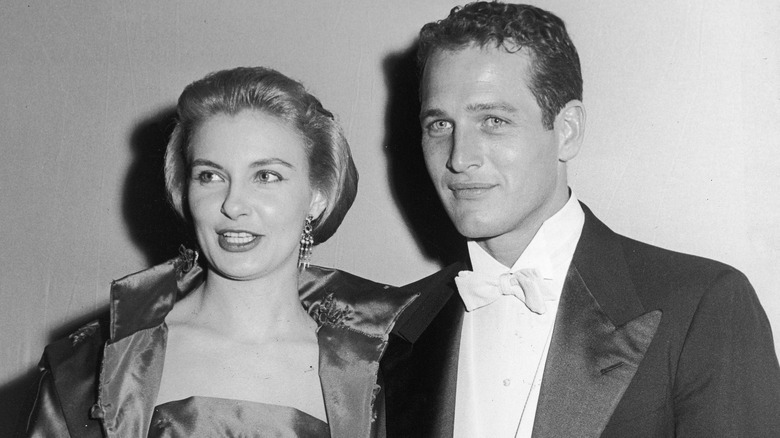 Paul Newman with Joanne Woodward, smiling