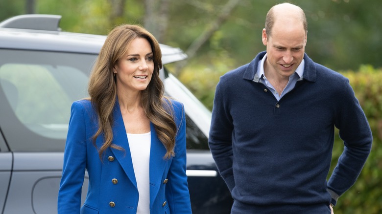 Kate Middleton and Prince William outside