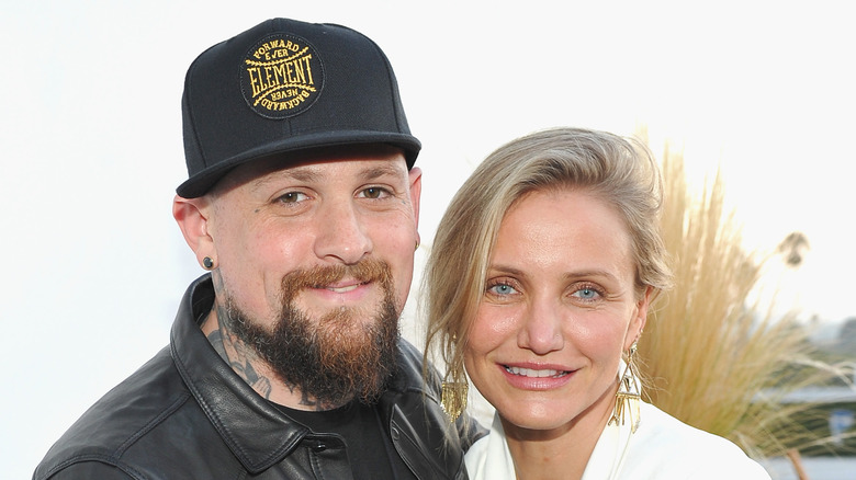 Benji Madden and Cameron Diaz smiling