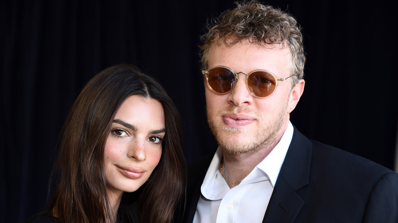 Emily Ratajkowski poses with Sebastian Bear-McClard