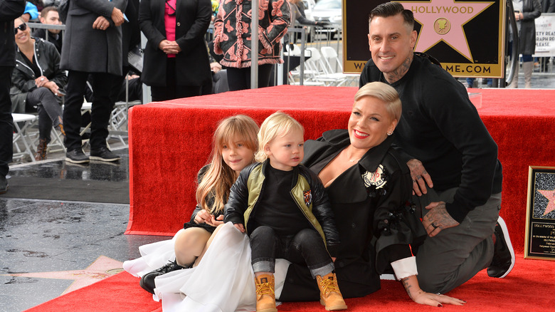 Pink with her husband and kids