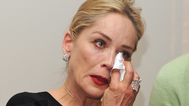 Sharon Stone crying