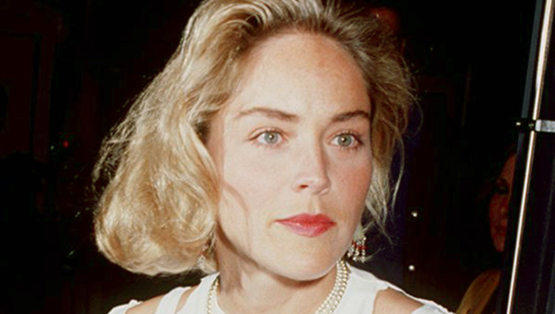 Sharon Stone looking serious in 1992