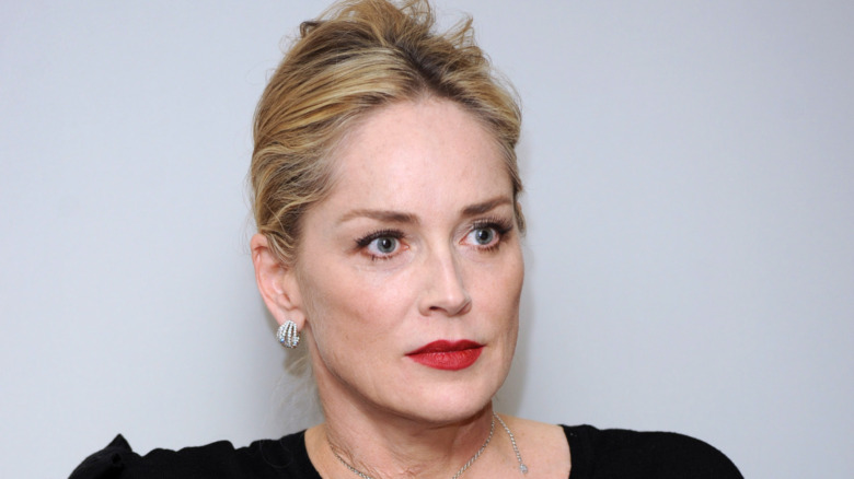 Sharon Stone looking serious 