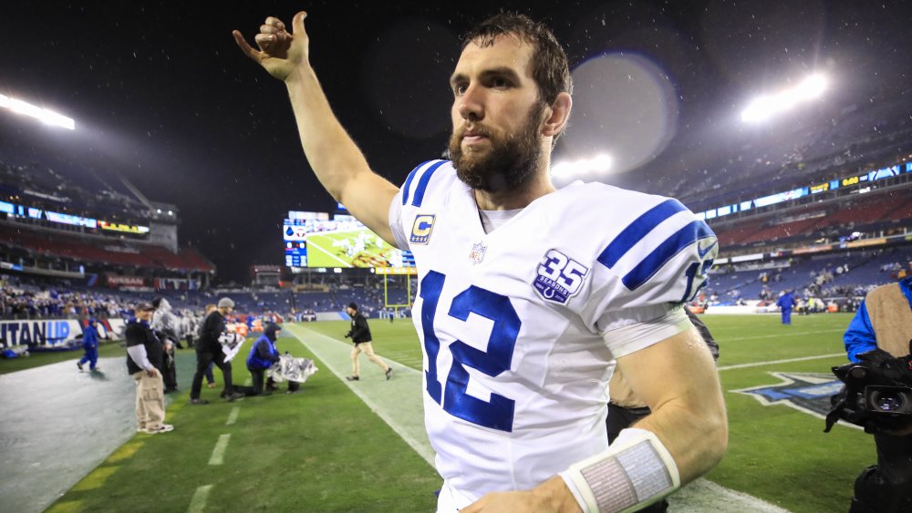 Andrew Luck walking off the football field