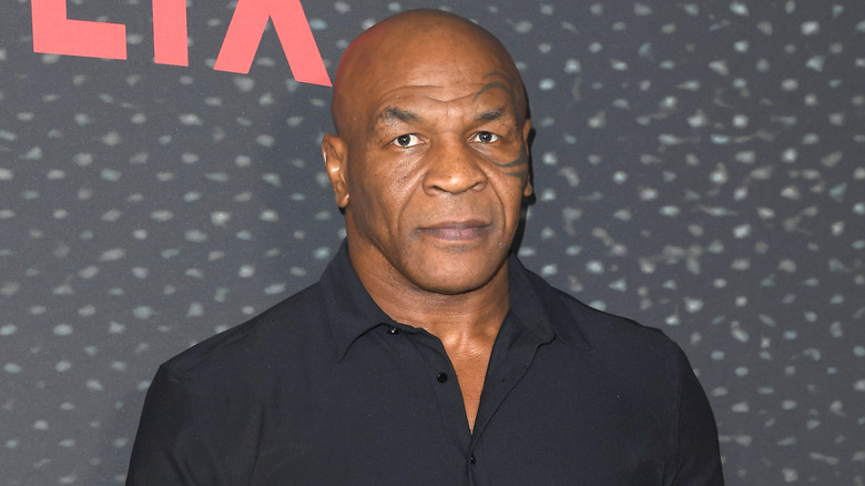 Mike Tyson with intense expression at the Los Angeles Premiere Of Netflix's 