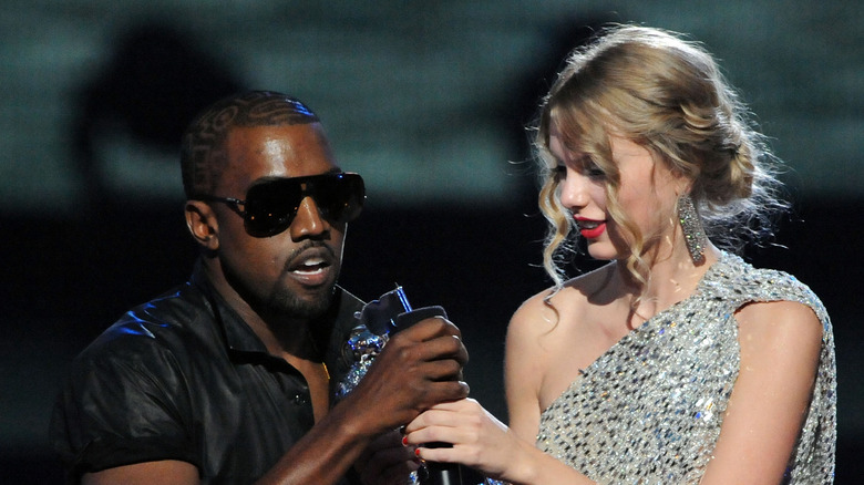 Kanye West stealing the microphone from Taylor Swift