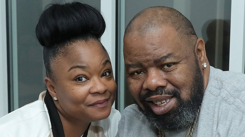 Biz Markie posing with Roxanne Shante