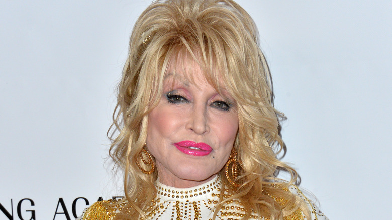 Dolly Parton on a red carpet