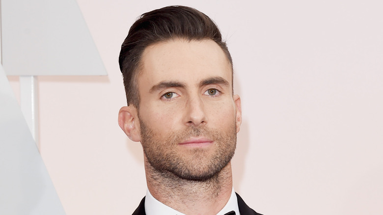 Adam Levine posing at event