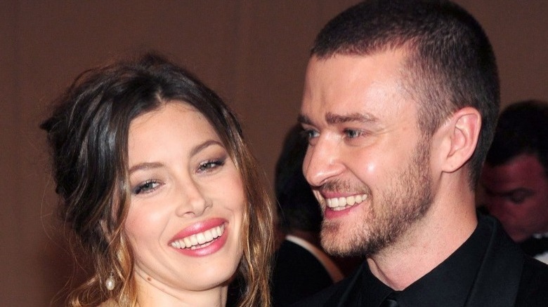 Jessica Biel, Justin Timberlake smiling