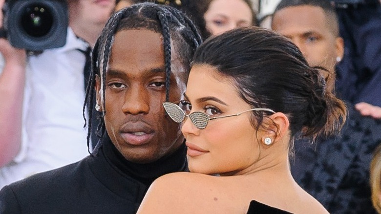 Kylie Jenner hugging Travis Scott at the Met Gala