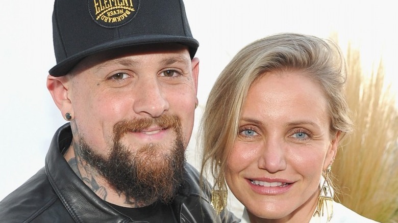 Cameron Diaz, Benji Madden smiling