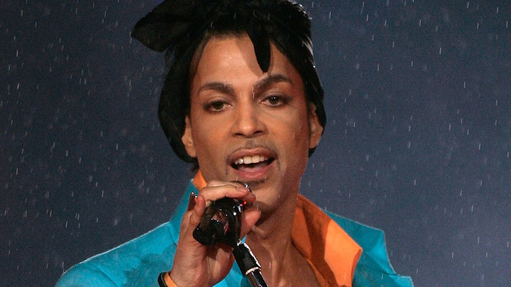 Prince performs at Super Bowl