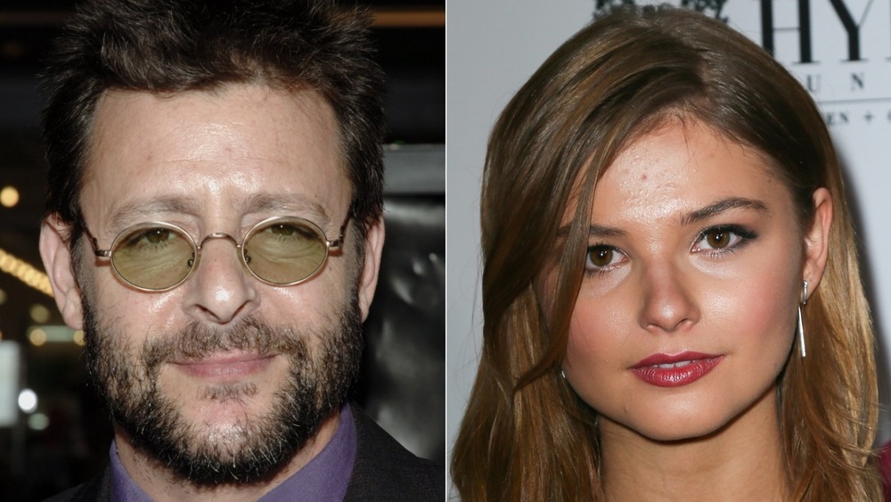 Judd Nelson smirking (left), Stefanie Scott with a slight smile (right)