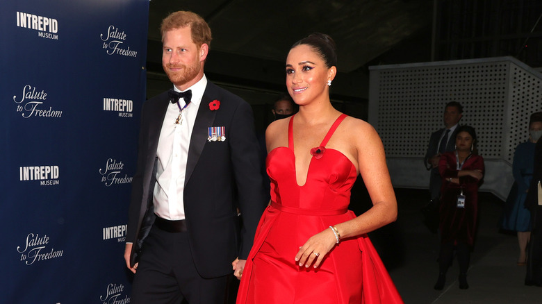 Prince Harry, Duke of Sussex and Meghan, Duchess of Sussex attending the 2021 Salute To Freedom Gala