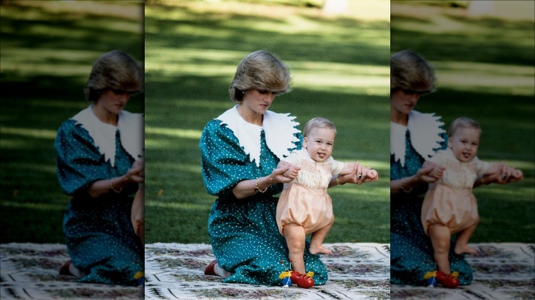 Princess Diana with Prince William as a baby in New Zealand