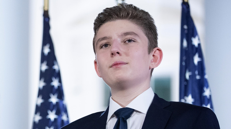 Barron Trump staring