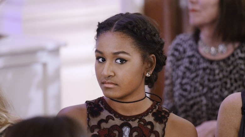 Sasha Obama with braided hair 