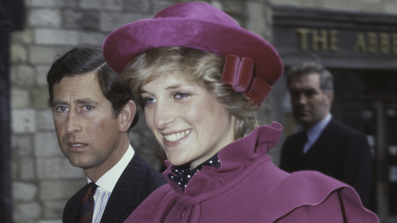 Princess Diana and Prince Charles smiling