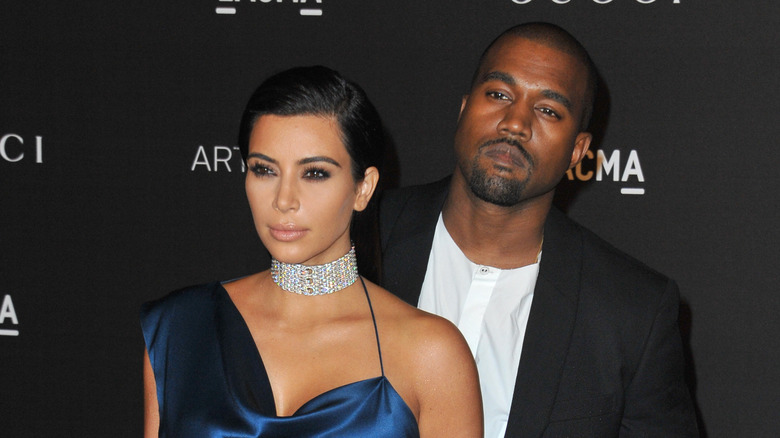 Kim Kardashian on the red carpet with Kanye West