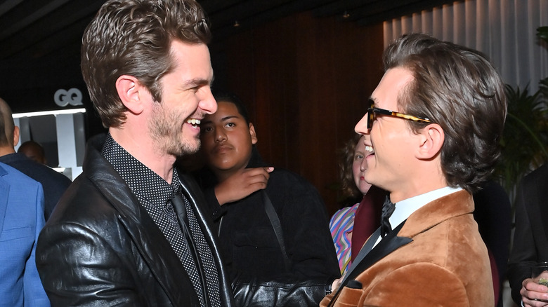 Andrew Garfield and Tom Holland smiling