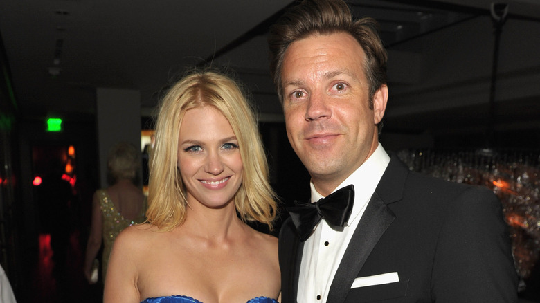 January Jones and Jason Sudeikis on the red carpet