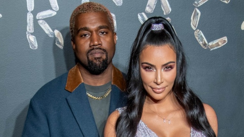 Kanye West and Kim Kardashian attend the the Versace fall 2019 fashion show  on December 02, 2018