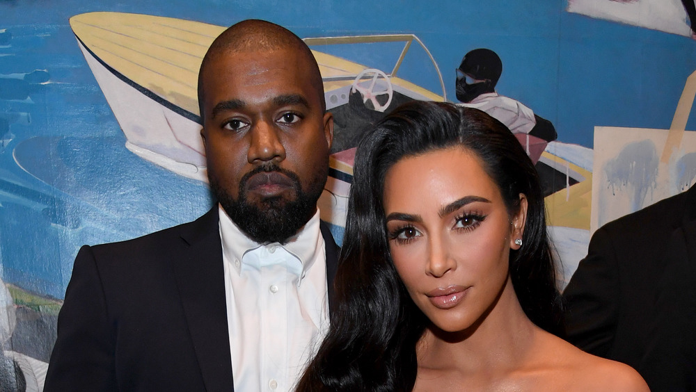  Kanye West and Kim Kardashian West attend Sean Combs 50th Birthday Bash presented by Ciroc Vodka on December 14, 2019