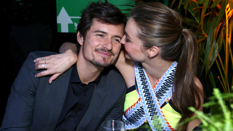 Orlando Bloom and Miranda Kerr smiling