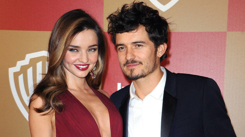 Orlando Bloom and Miranda Kerr smiling