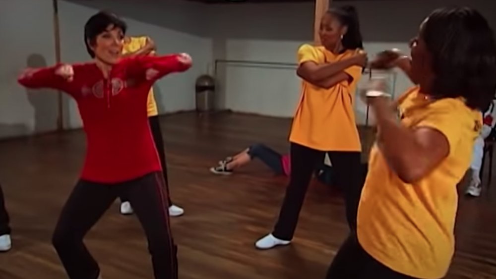 Kris Jenner dancing with the L.A. Sparks Ole Skool Dance Crew