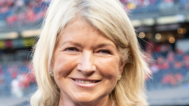 Martha Stewart at game between Liverpool FC and Sporting CP at Yankee stadium 2019