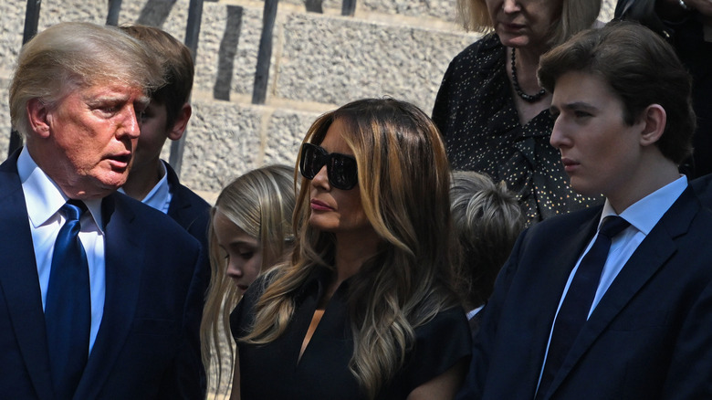 Donald Trump with wife Melania and son Barron