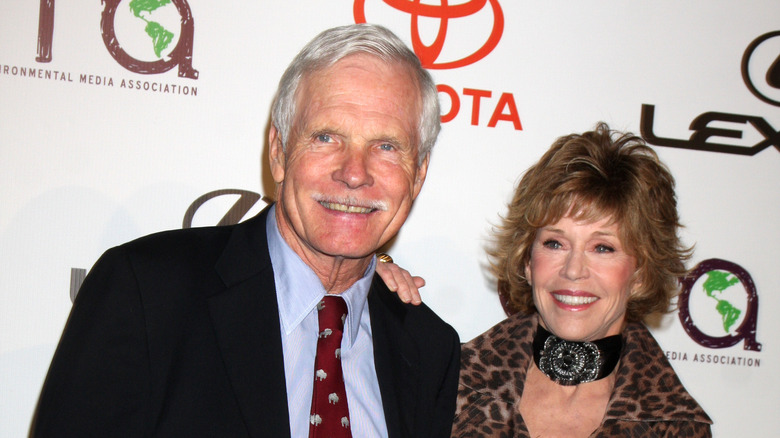 Jane Fonda and Ted Turner pose 