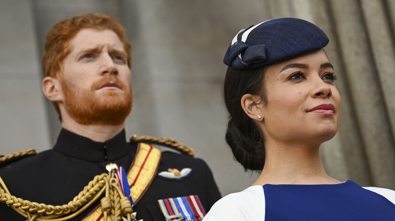 Jordan Dean and Sydney Morton in "Harry & Meghan: Escaping the Palace"