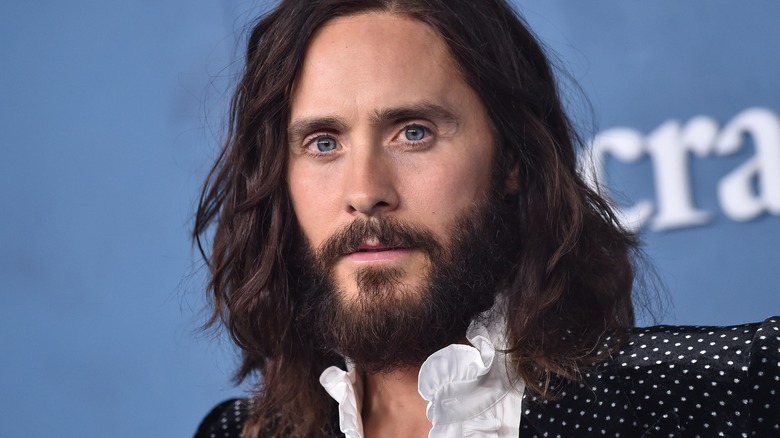 Actor Jared Leto with wavy hair