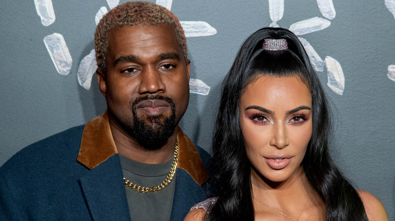  Kanye West and Kim Kardashian West attending the the Versace fall 2019 show