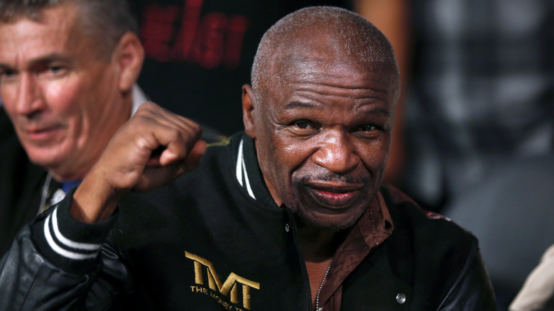 Floyd Mayweather Sr punching the air