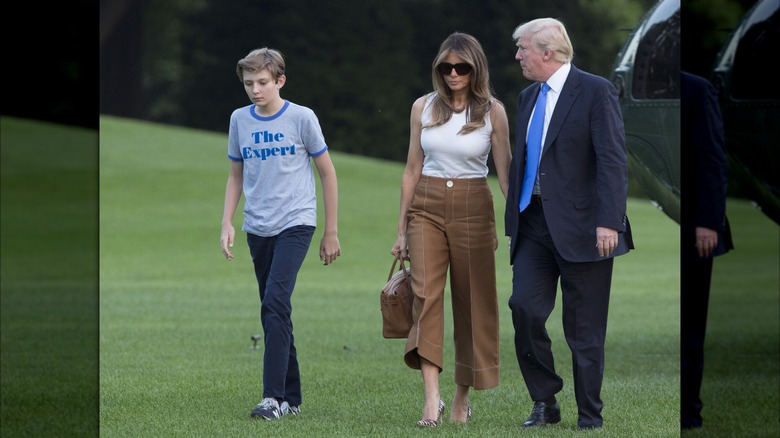 The Trump family walking