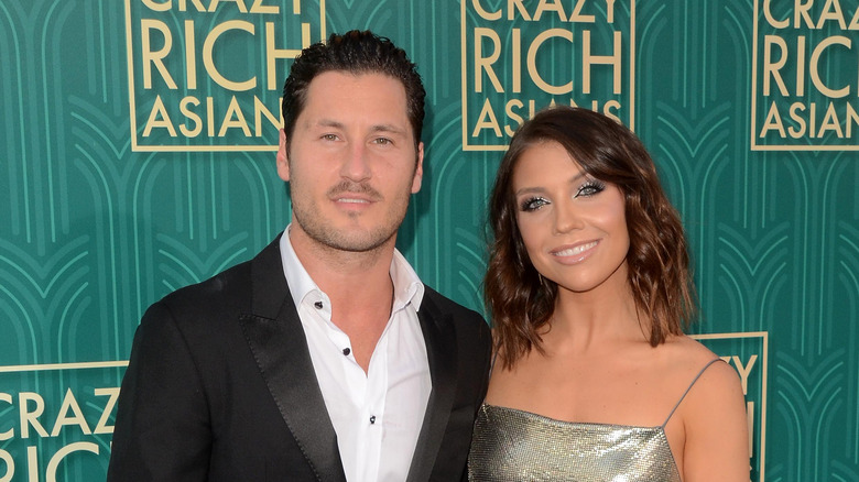 Val Chmerkovskiy and Jenna Johnson at a movie premiere