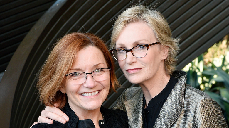 Jennifer Cheyne with Jane Lynch, both smiling