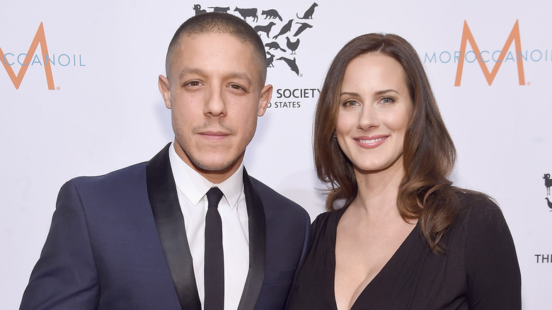 Theo Rossi and wife Meghan McDermott posing together