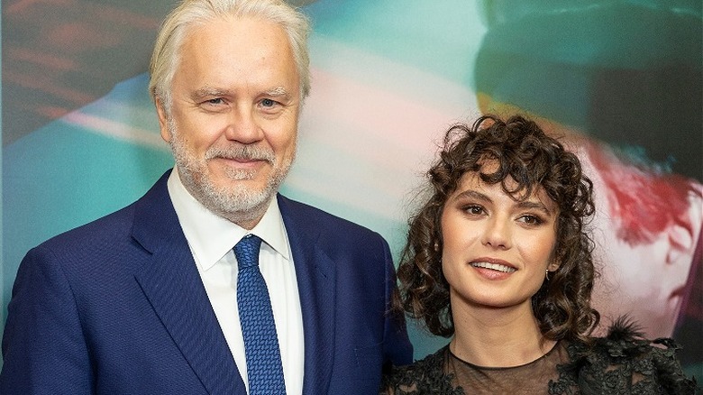 Tim Robbins and Gratiela Brancusi smiling