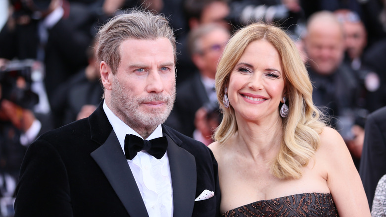 John Travolta and Kelly Preston on red carpet