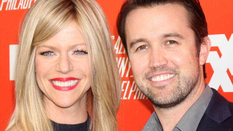 Kaitlin Olson and Rob McElhenney smiling